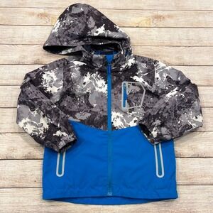 Top Sky Kids Boys Camo Blue Hooded Jacket Size 130